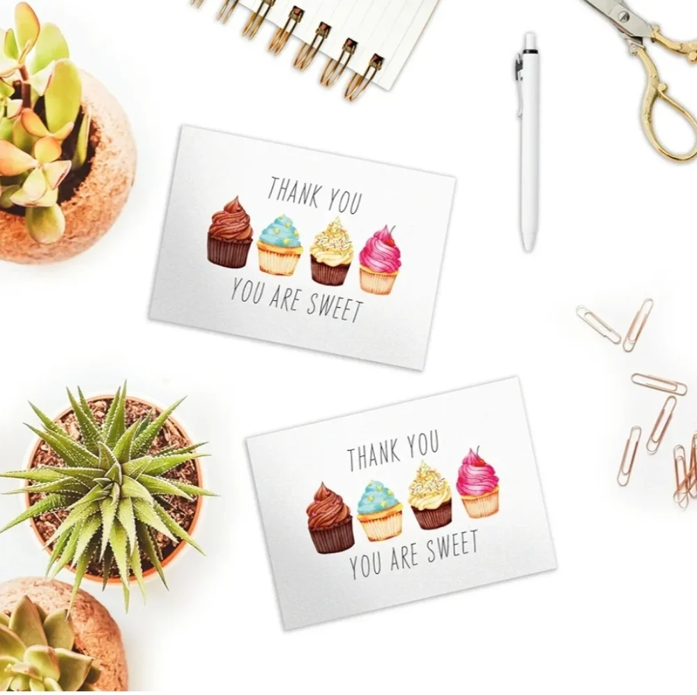 50 4x6 Sweet Thank You Insert Cards